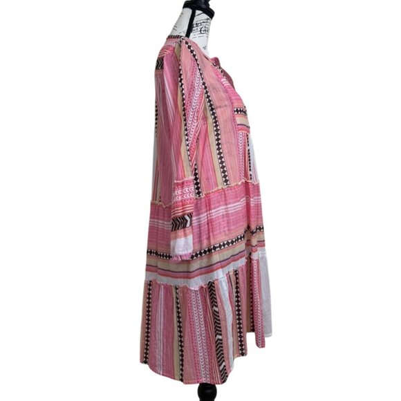 Lola Australia Womens Dress Boho Pink Printed Long Sleeve Cotton Size S - Picture 2 of 9